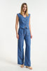 Denim Vest with side stripe
