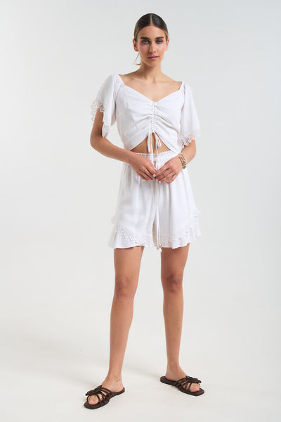 Shorts with Lace Detail