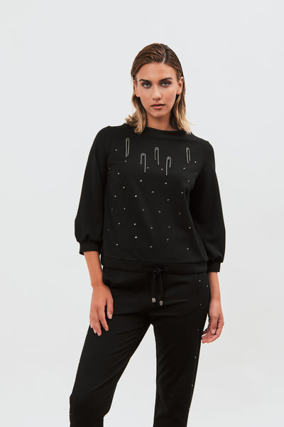 Long Sleeve Top with Strass