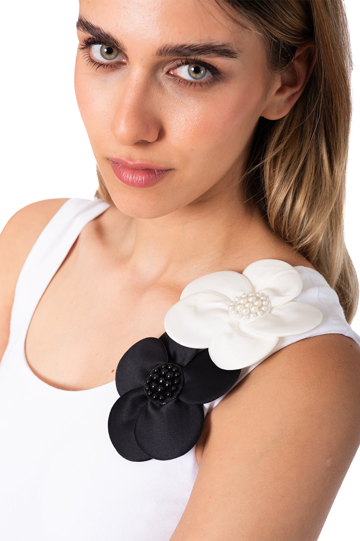 Top with embroidered flowers