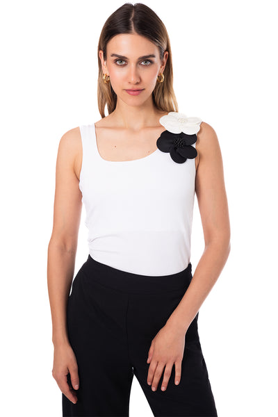 Top with embroidered flowers