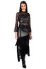 Black Faux Leather & Lace Top