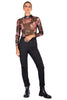 Bordeaux Print Tulle Top