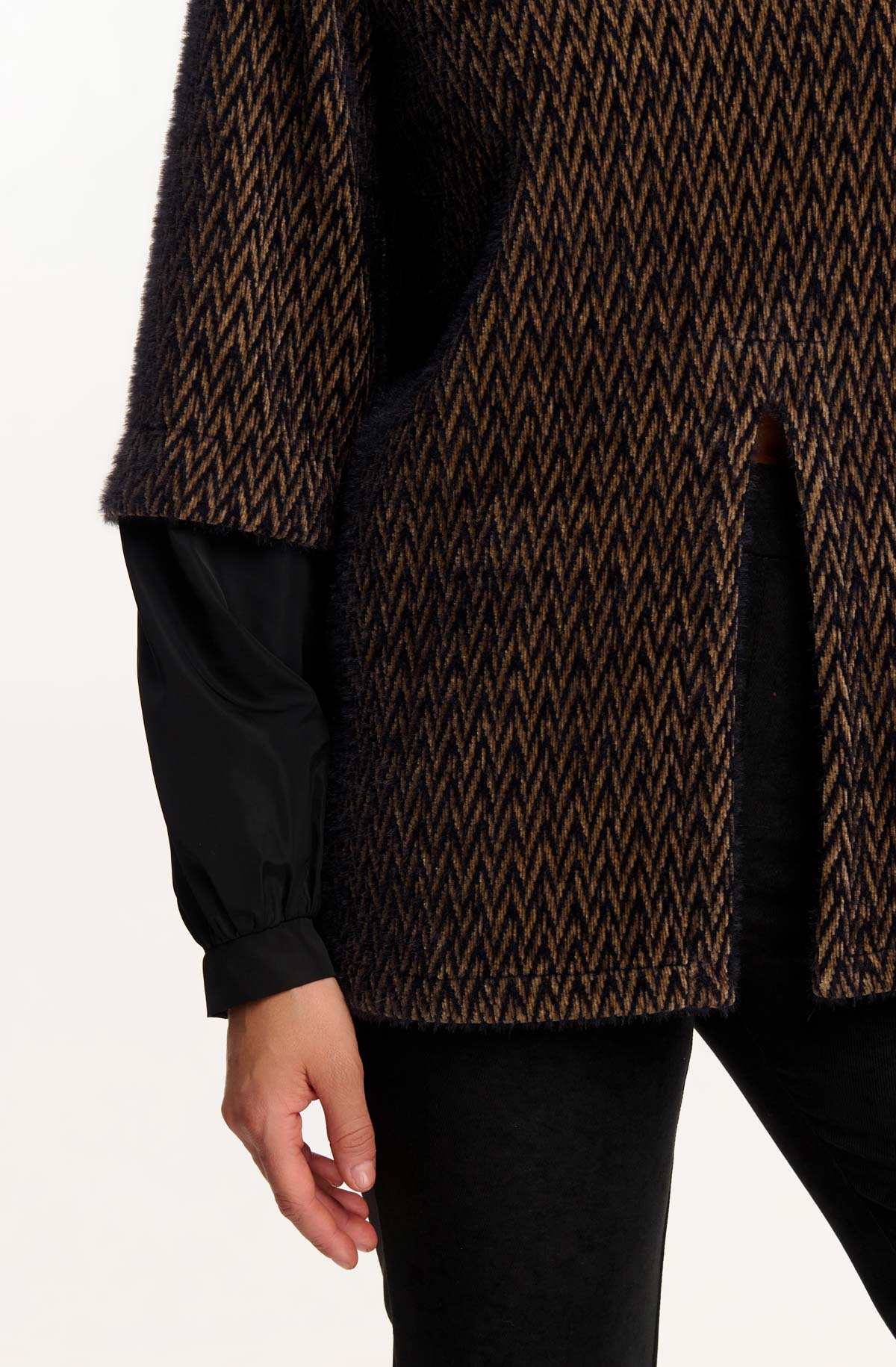 Textured Chevron Knit Top – Relaxed Fit Warm Winter Pullover