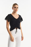Top with Broderie Sleeves