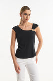 Top with gold buckle detail