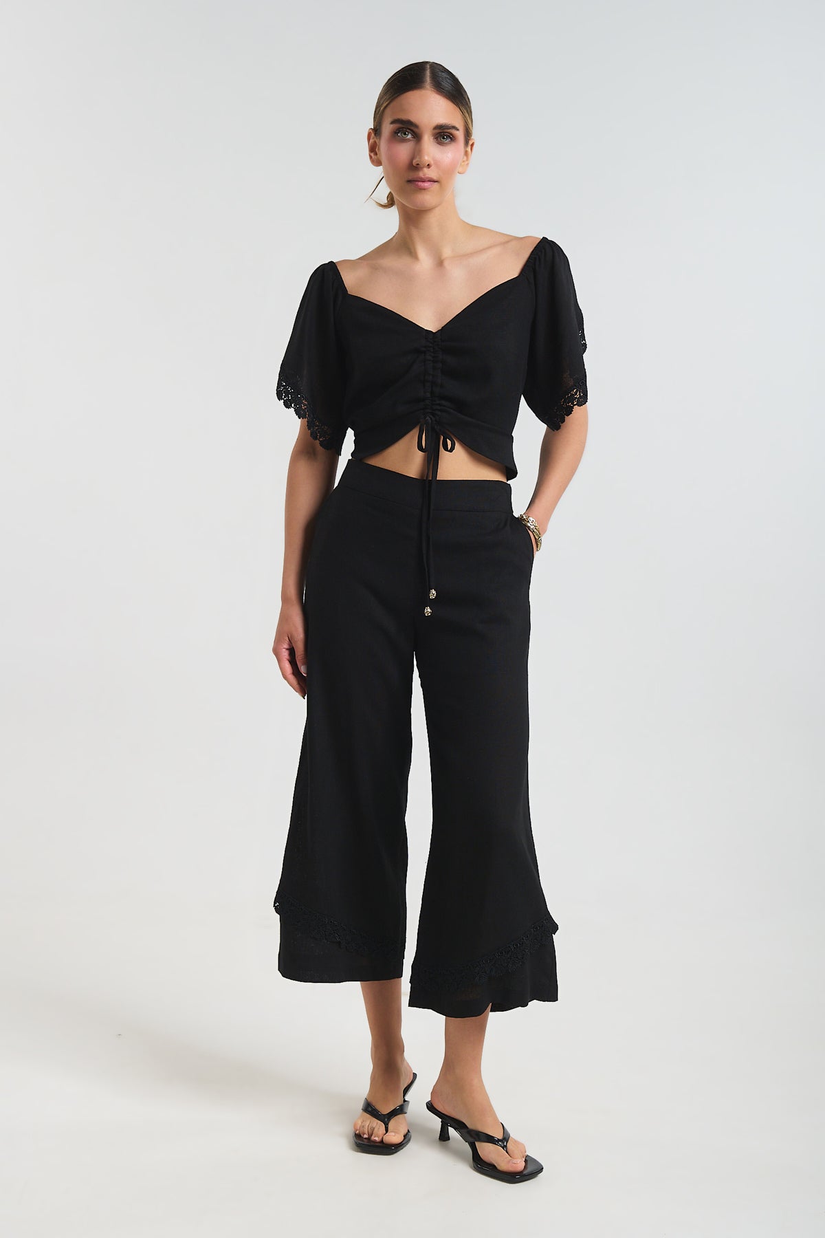 Cropped Top with Lace Detail