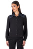 Black Shirt with denim collar detail