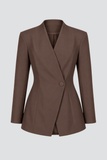 Tailored Collarless Blazer