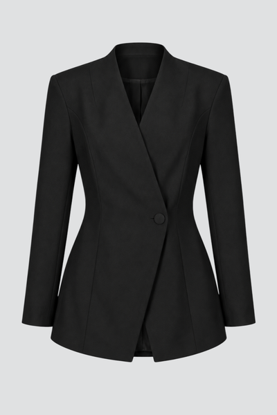 Tailored Collarless Blazer