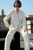 Tailored Collarless Blazer