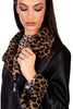 Black Shearling Jacket with Leopard details