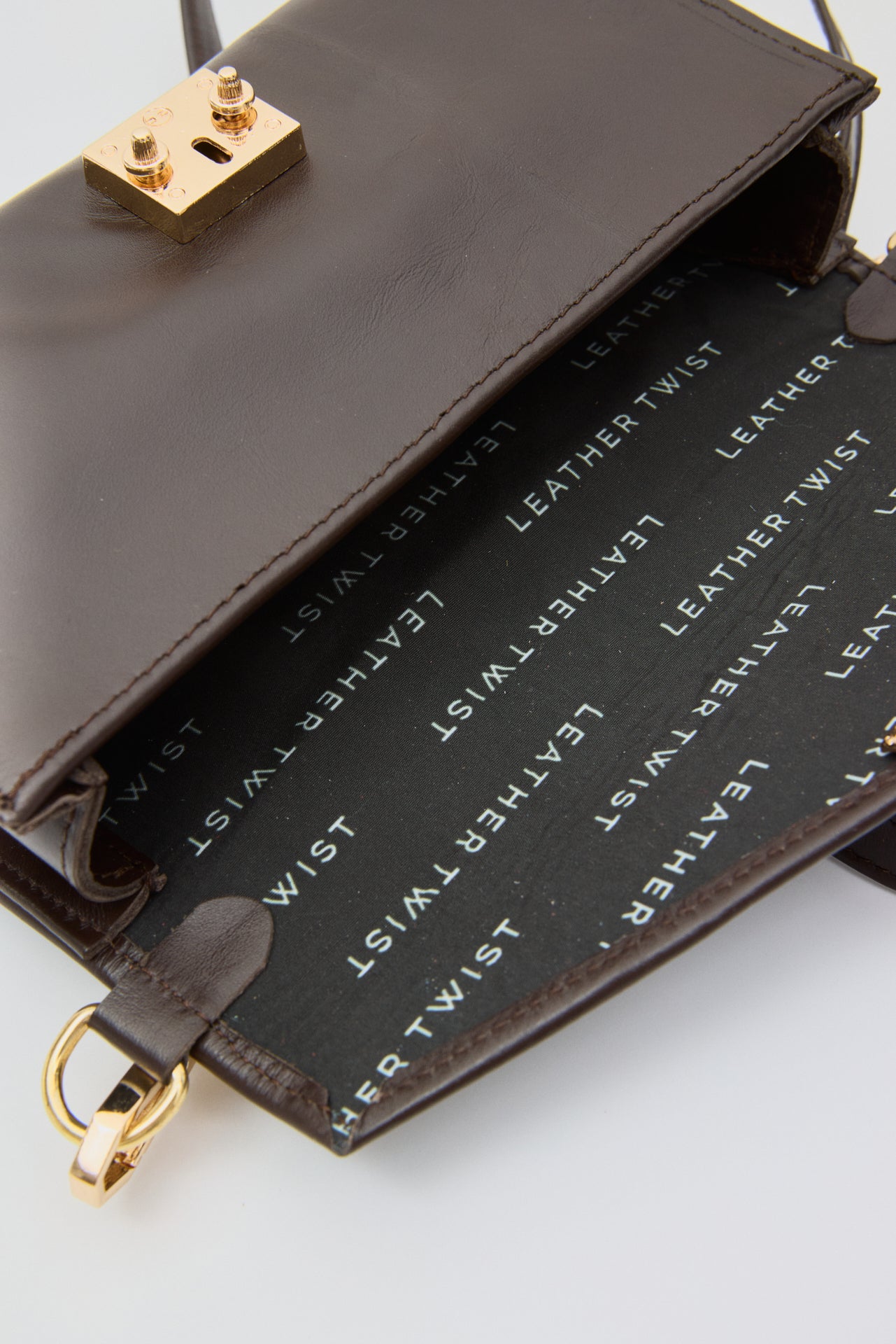 Leather Twist Lockette Bag