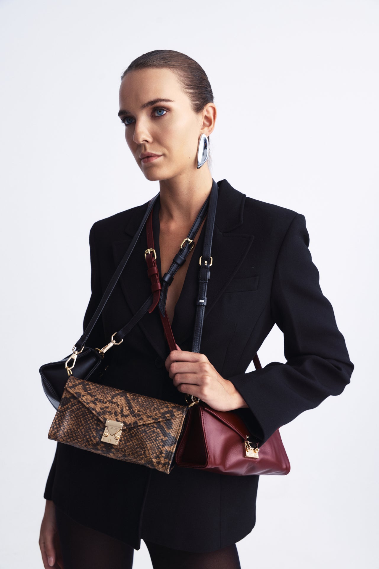 Leather Twist Lockette Bag