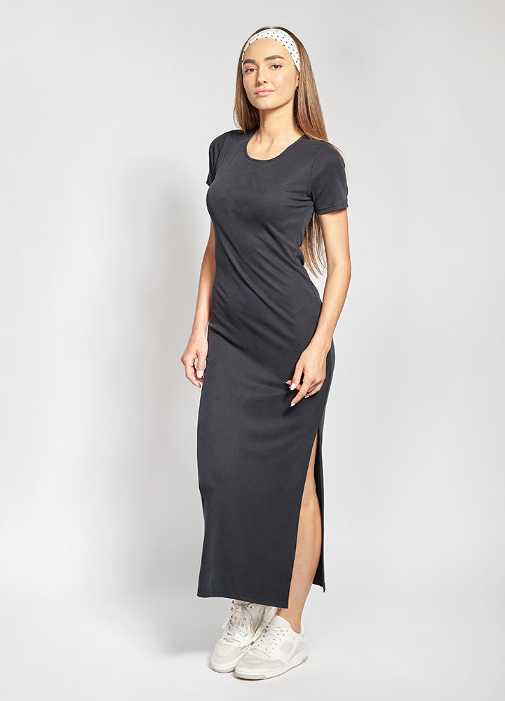 Maxi Dress with Short Sleeves