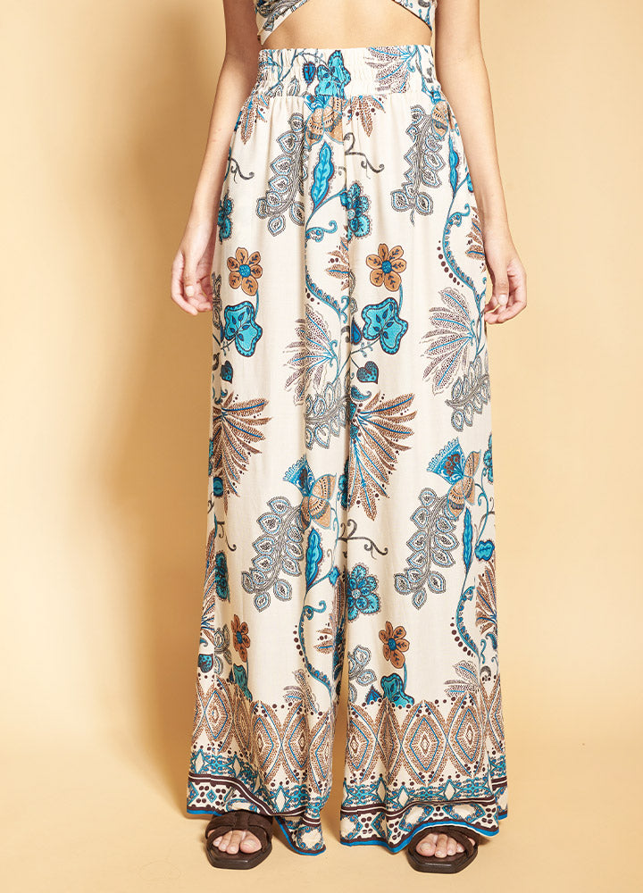 Paisley Print Wide leg Pants