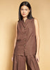 Sleeveless Button Up Shirt