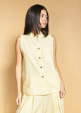 Sleeveless Button Up Shirt