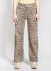 leopard print denim pants 
