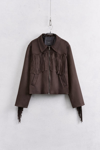 Faux Suede Fringed Jacket