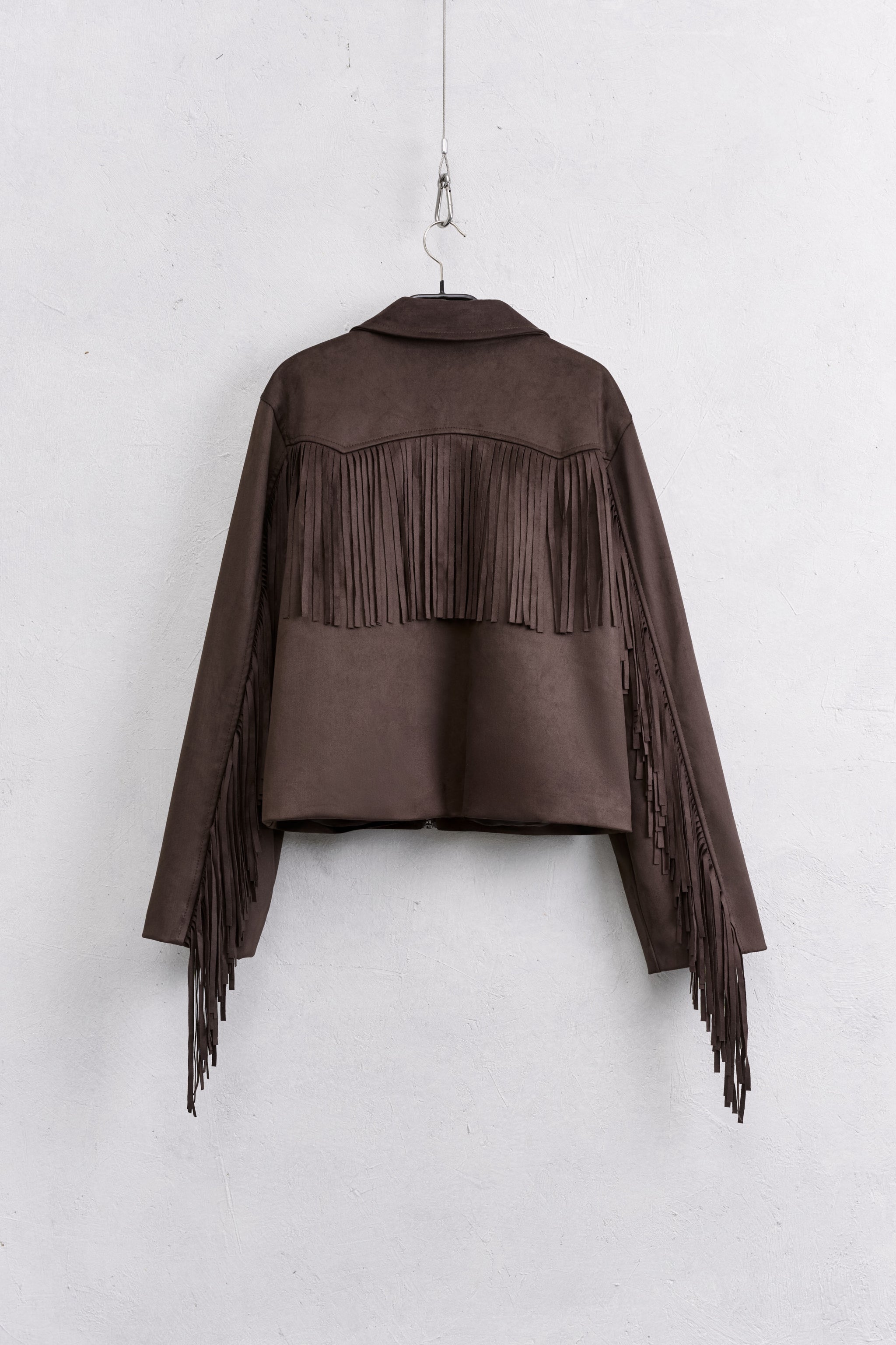 Faux Suede Fringed Jacket